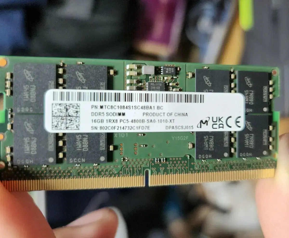 노트북용 마이크론 DDR5-4800 CL40 16GB